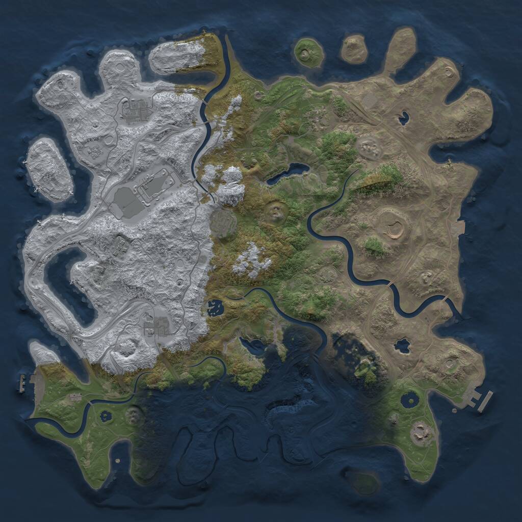 Rust Map: Procedural Map, Size: 4500, Seed: 2026522, 16 Monuments