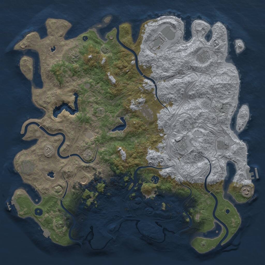 Rust Map: Procedural Map, Size: 4999, Seed: 499, 17 Monuments