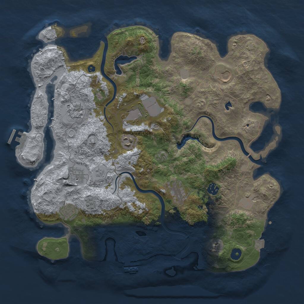 Rust Map: Procedural Map, Size: 4000, Seed: 1820134880, 16 Monuments