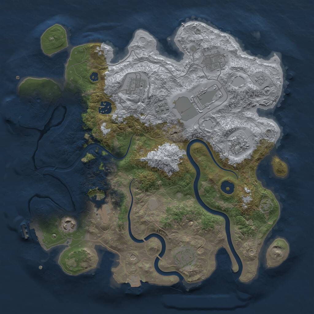 Rust Map: Procedural Map, Size: 3500, Seed: 260534662, 15 Monuments