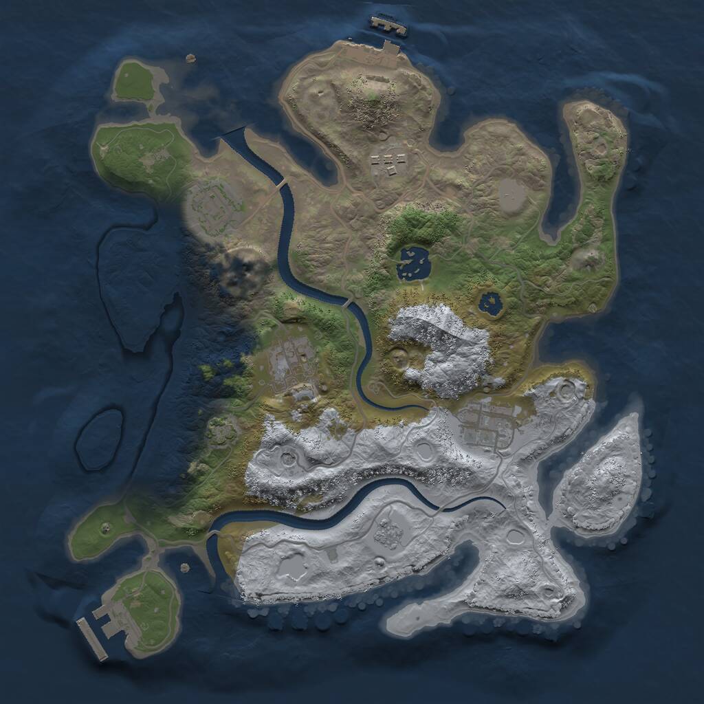 Rust Map: Procedural Map, Size: 3000, Seed: 1200000, 11 Monuments
