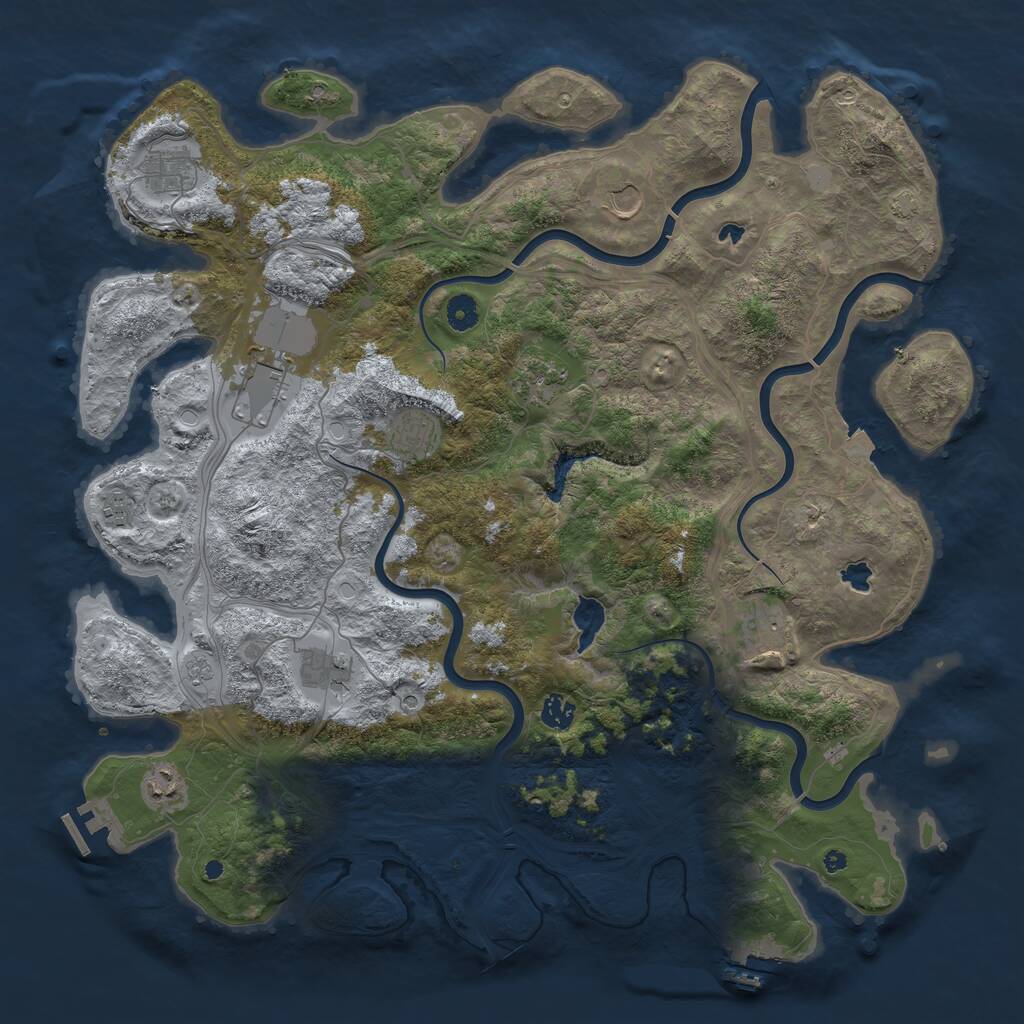 Rust Map: Procedural Map, Size: 4500, Seed: 69738, 16 Monuments