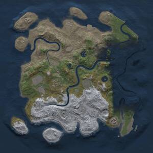 Thumbnail Rust Map: Procedural Map, Size: 3750, Seed: 343277823, 13 Monuments