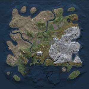 Thumbnail Rust Map: Procedural Map, Size: 3700, Seed: 1415782544, 17 Monuments