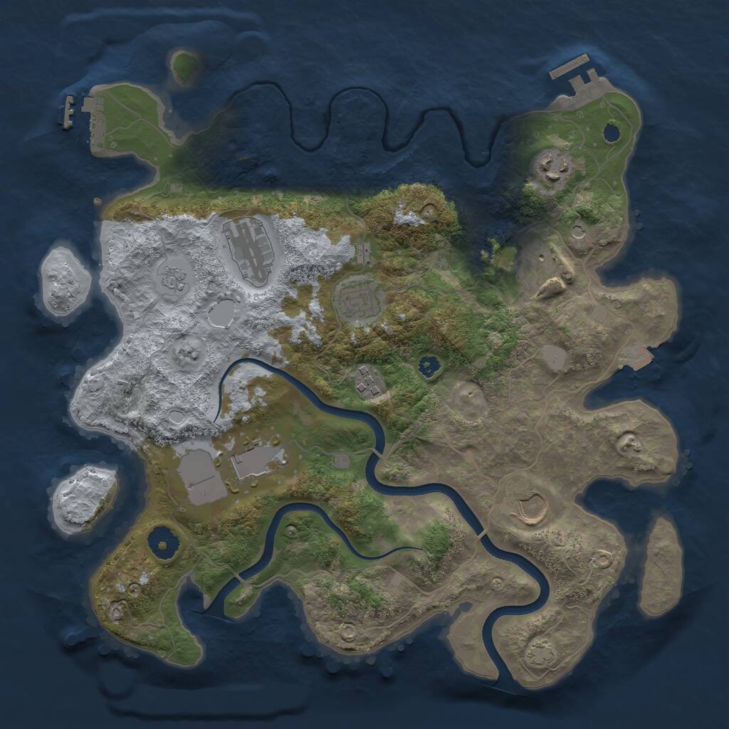 Rust Map: Procedural Map, Size: 3500, Seed: 9678, 13 Monuments