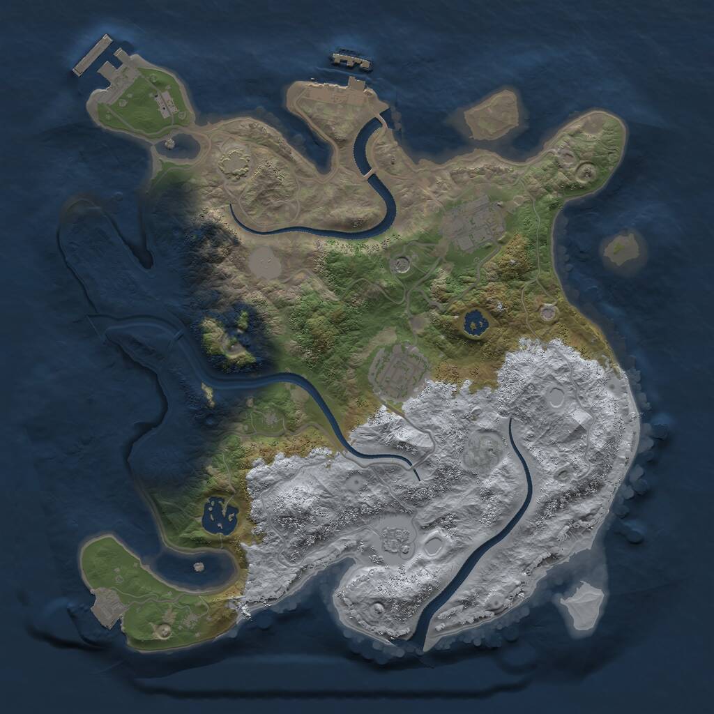 Rust Map: Procedural Map, Size: 2900, Seed: 35113849, 9 Monuments