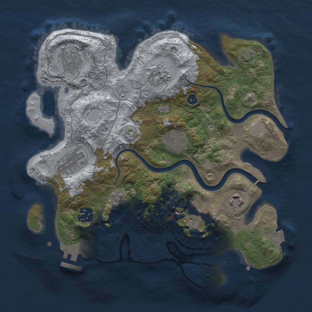 Rust Map: Procedural Map, Size: 3000, Seed: 1451392393, 13 Monuments