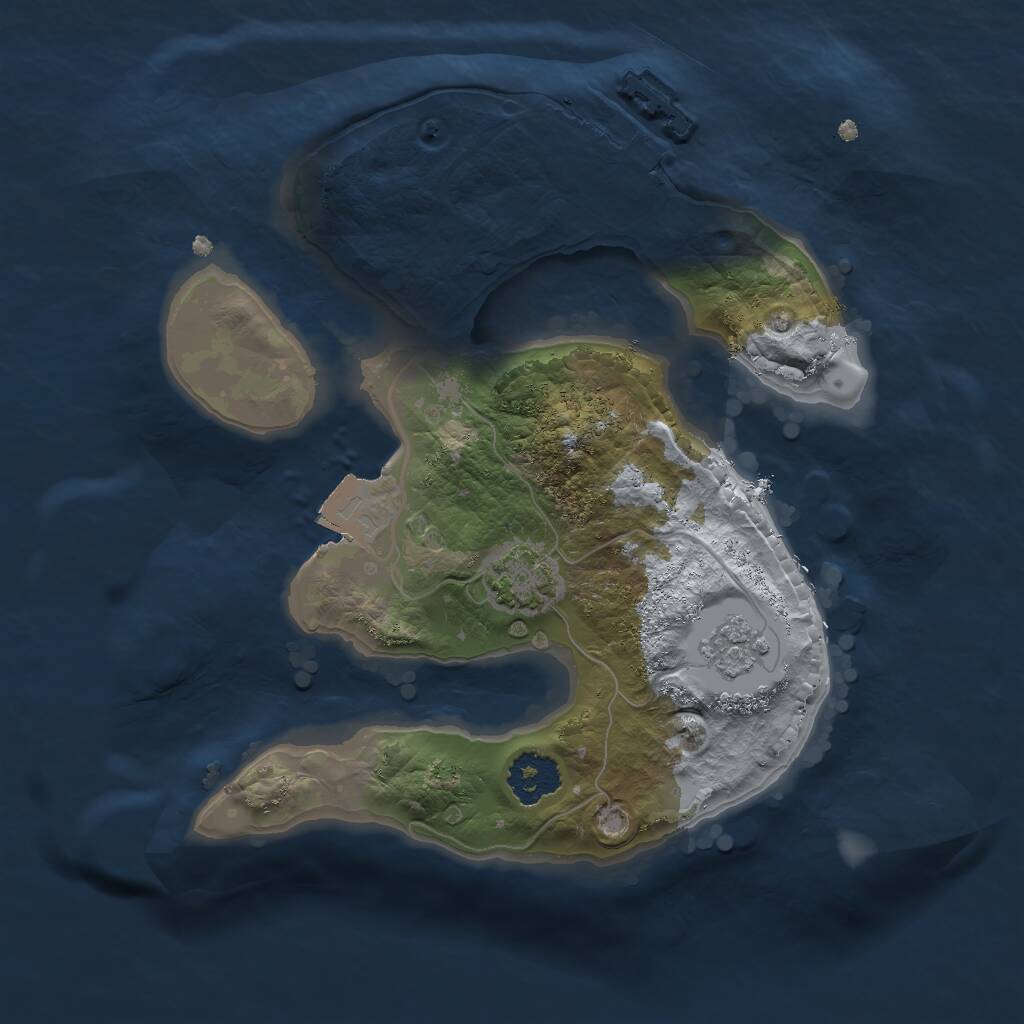 Rust Map: Procedural Map, Size: 2000, Seed: 66634, 4 Monuments