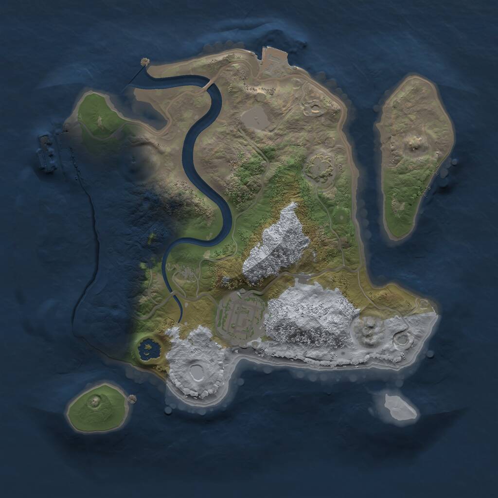 Rust Map: Procedural Map, Size: 2250, Seed: 20260517, 4 Monuments