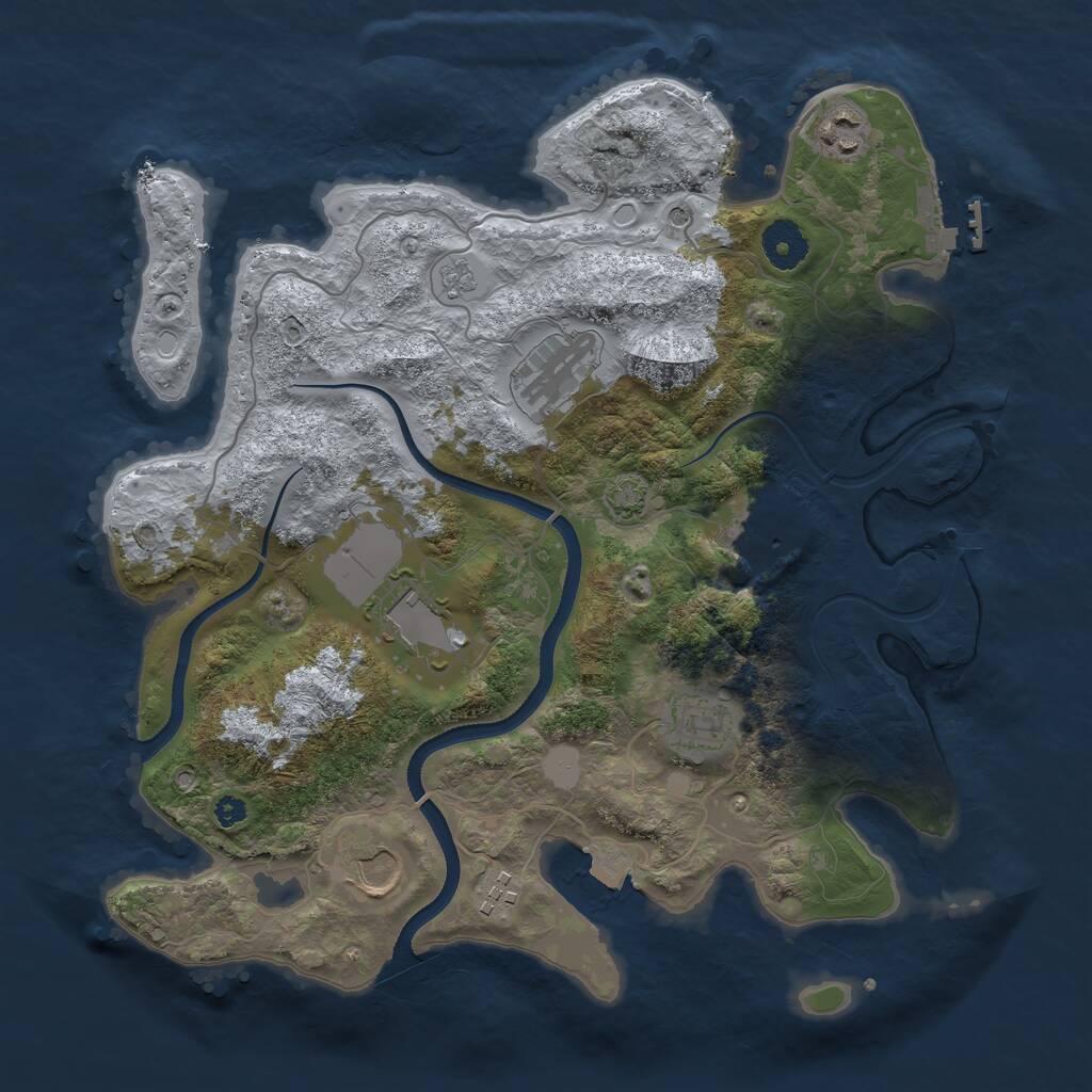 Rust Map: Procedural Map, Size: 3500, Seed: 283052061, 12 Monuments