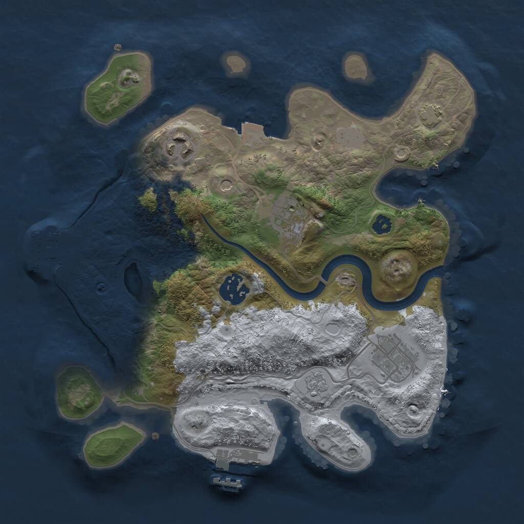 Rust Map: Procedural Map, Size: 2750, Seed: 454040536, 10 Monuments