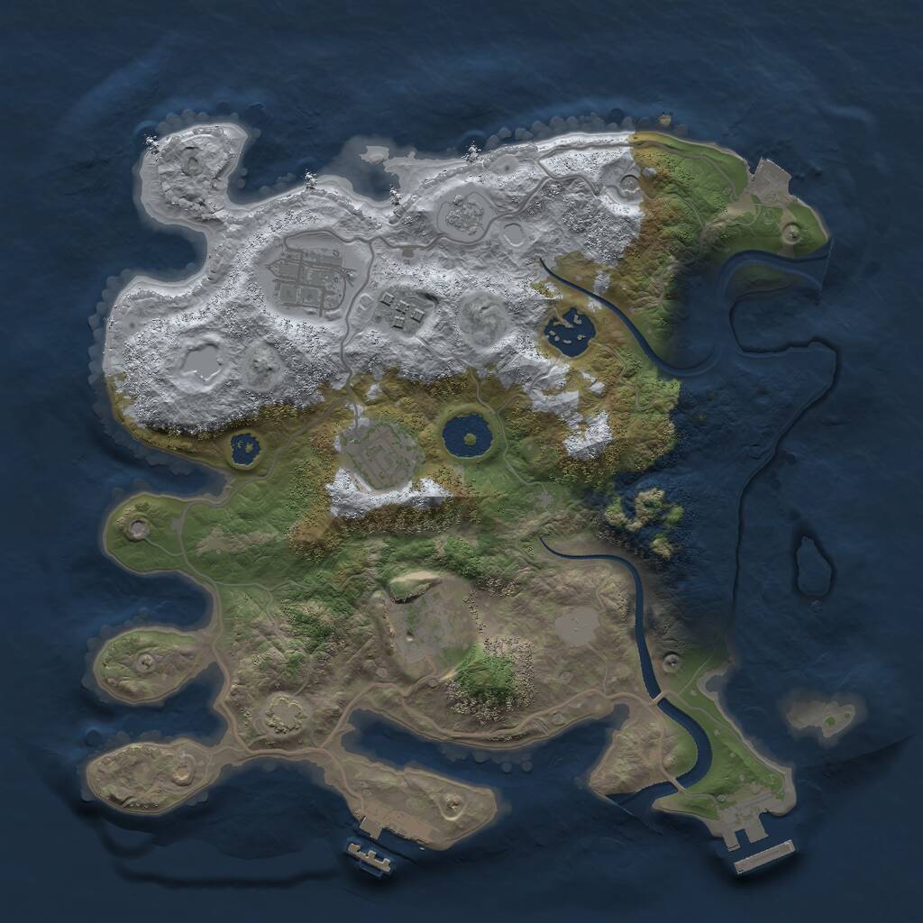 Rust Map: Procedural Map, Size: 3000, Seed: 19739943, 11 Monuments