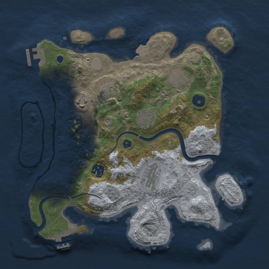 Rust Map: Procedural Map, Size: 3200, Seed: 896715912, 13 Monuments