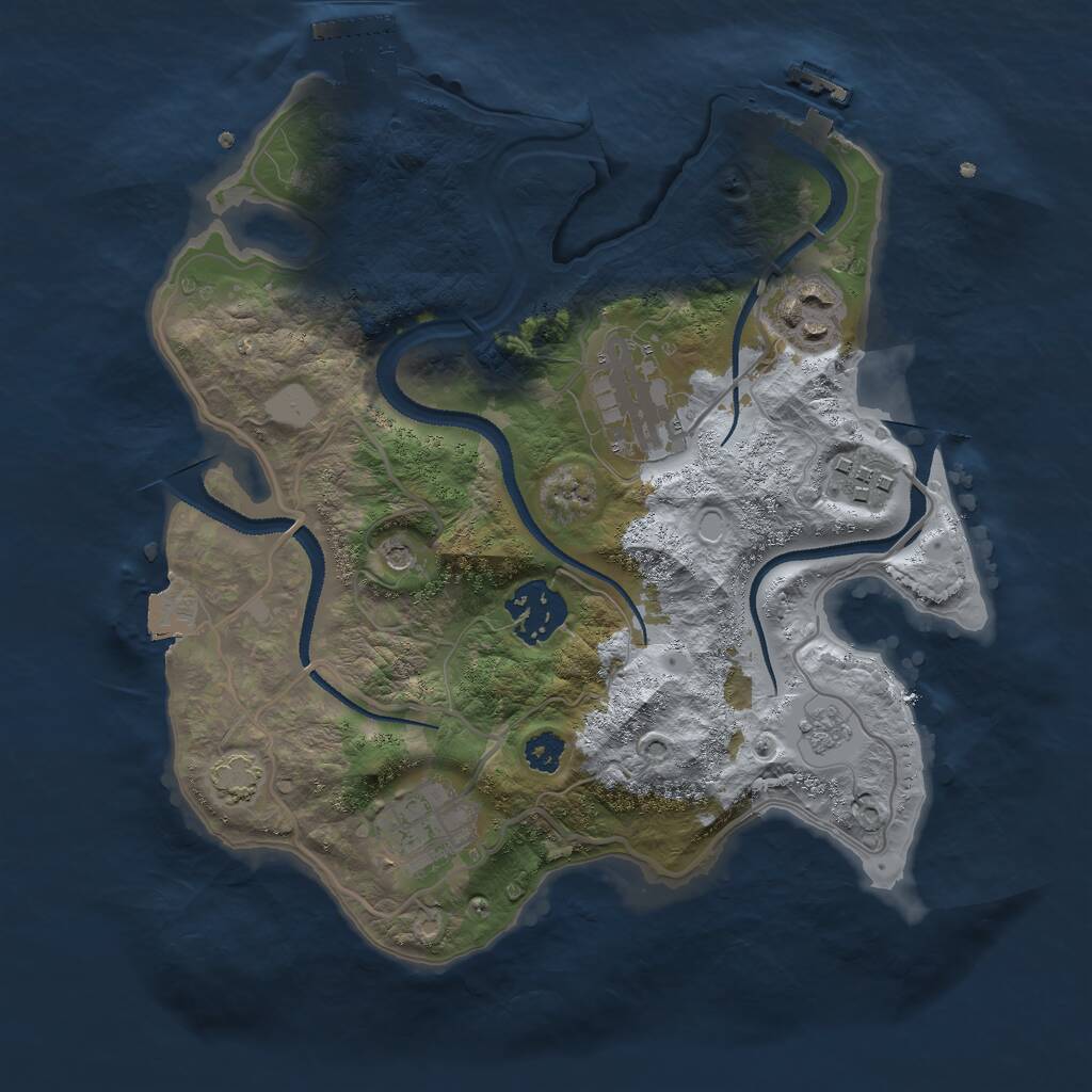 Rust Map: Procedural Map, Size: 2750, Seed: 358081455, 11 Monuments