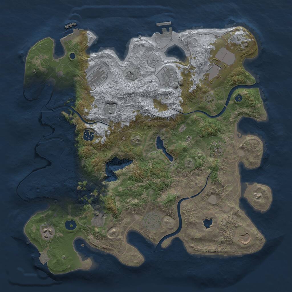Rust Map: Procedural Map, Size: 4000, Seed: 1788125601, 16 Monuments
