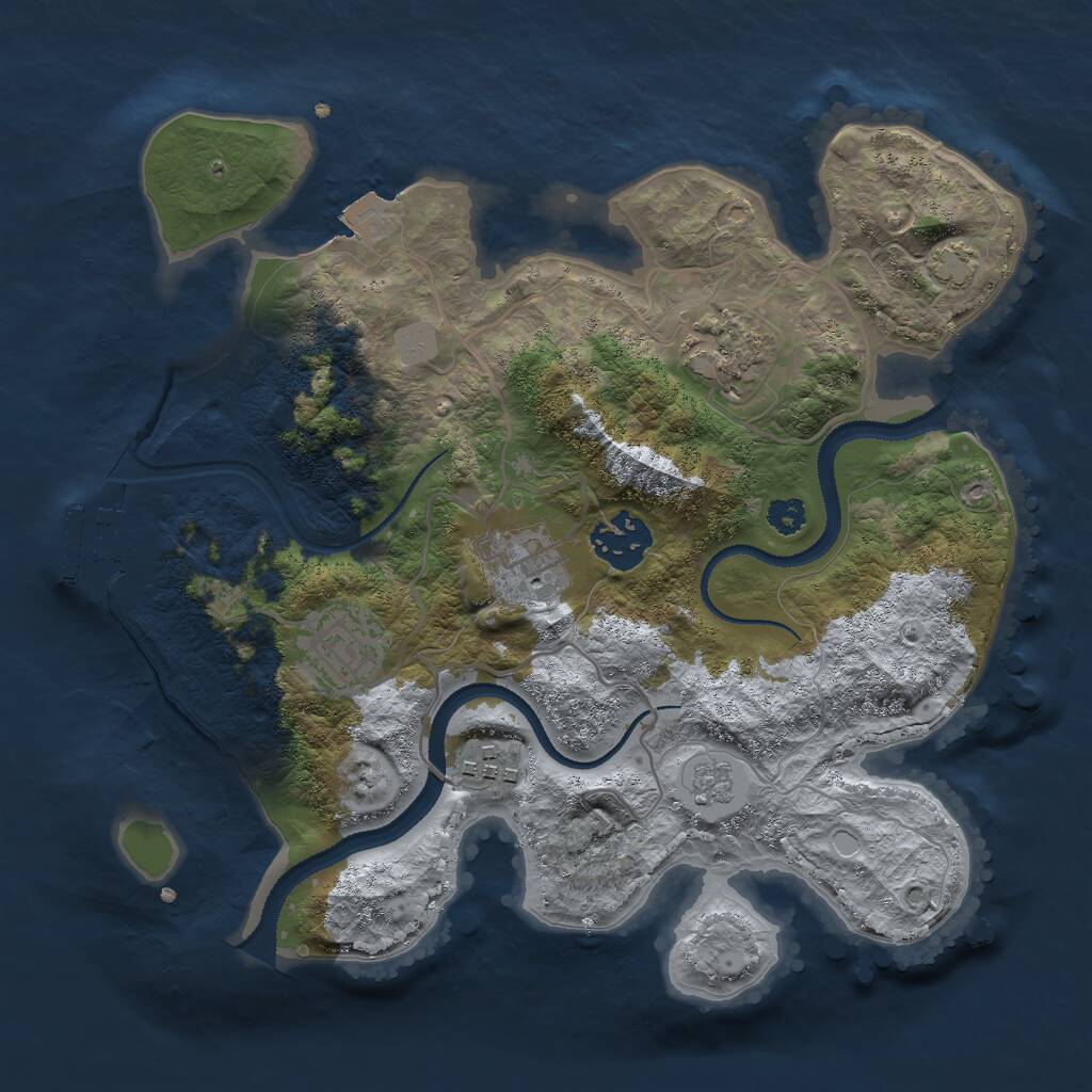Rust Map: Procedural Map, Size: 2875, Seed: 50000, 9 Monuments