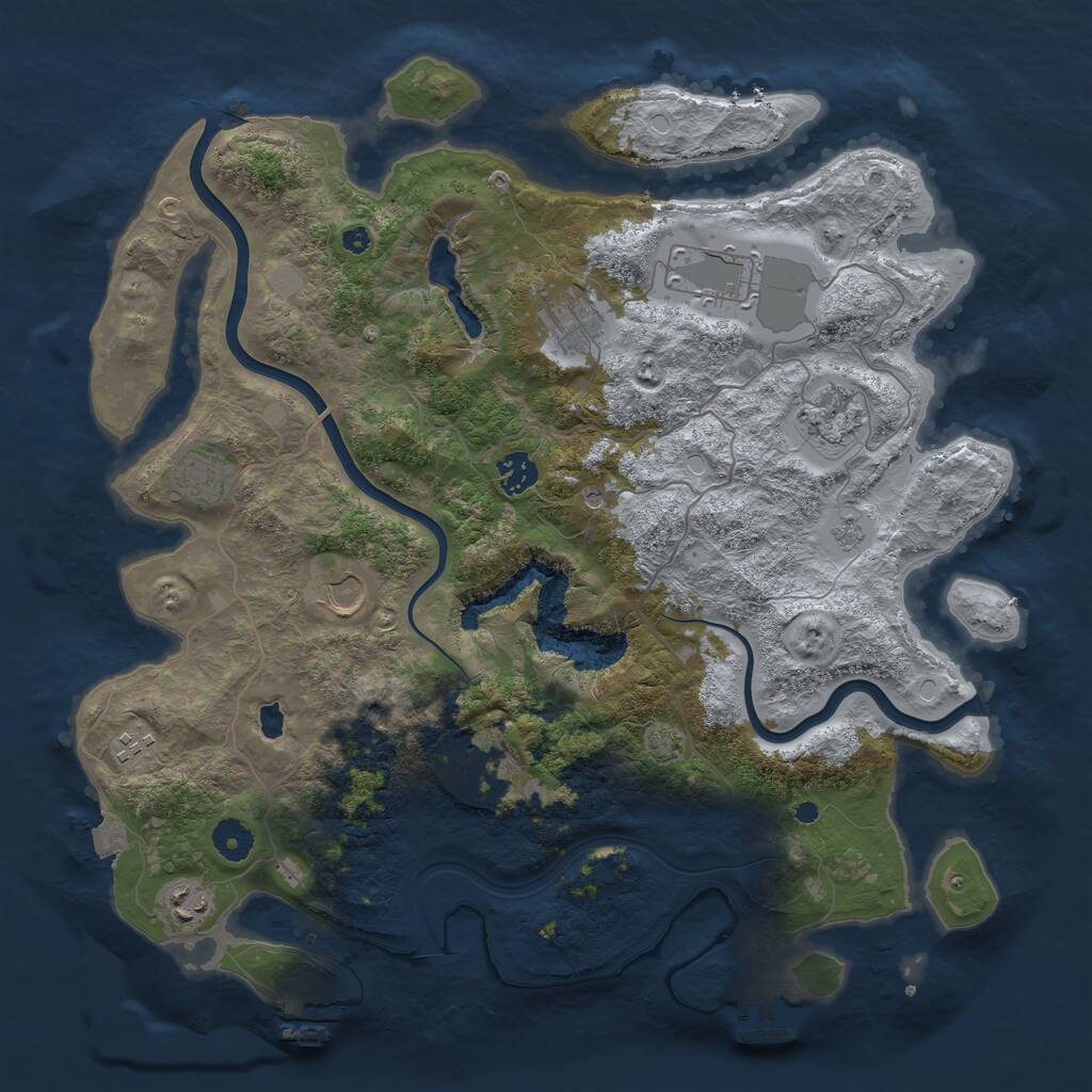 Rust Map: Procedural Map, Size: 4000, Seed: 13139771, 15 Monuments