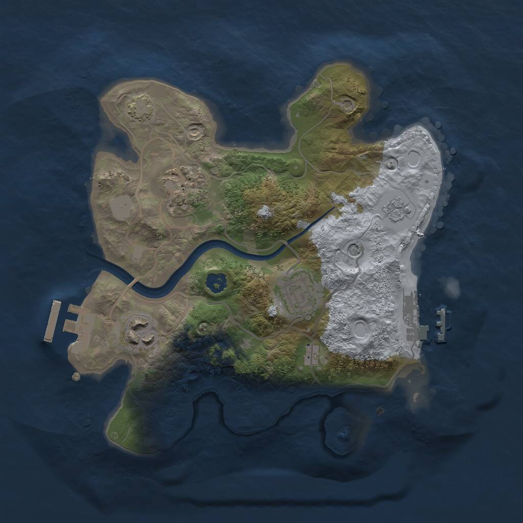 Rust Map: Procedural Map, Size: 2500, Seed: 1927315332, 9 Monuments