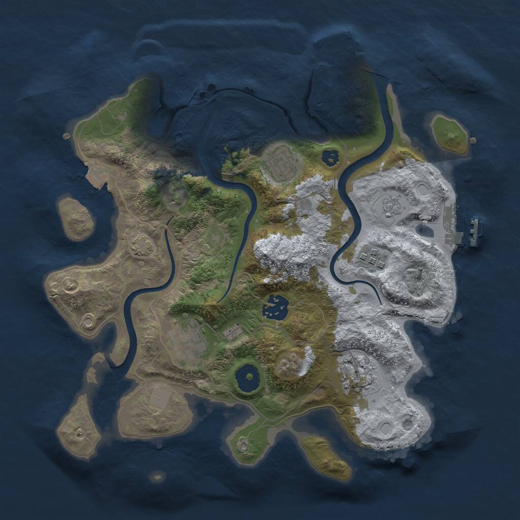 Rust Map: Procedural Map, Size: 3000, Seed: 1192973278, 10 Monuments