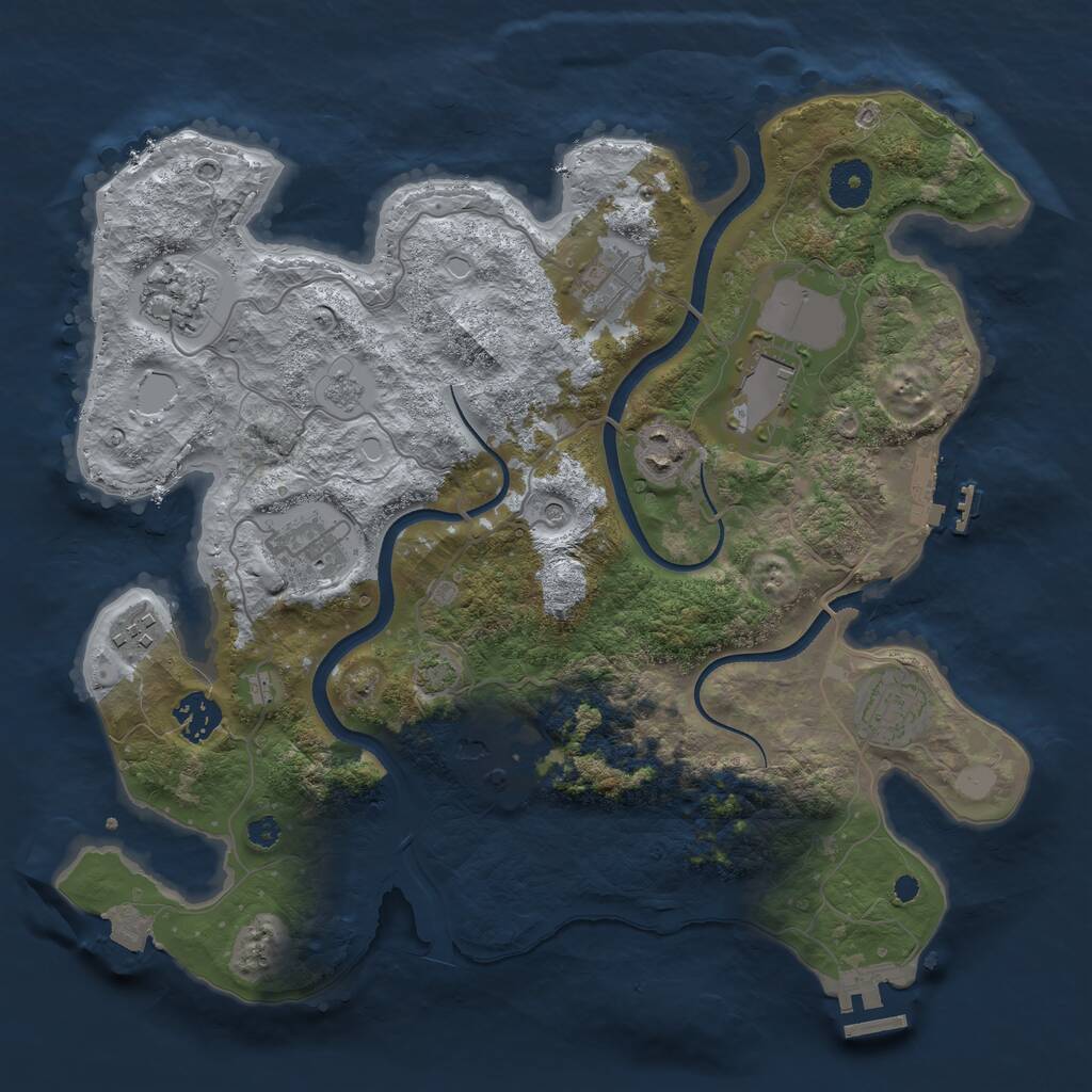 Rust Map: Procedural Map, Size: 3500, Seed: 973153, 15 Monuments