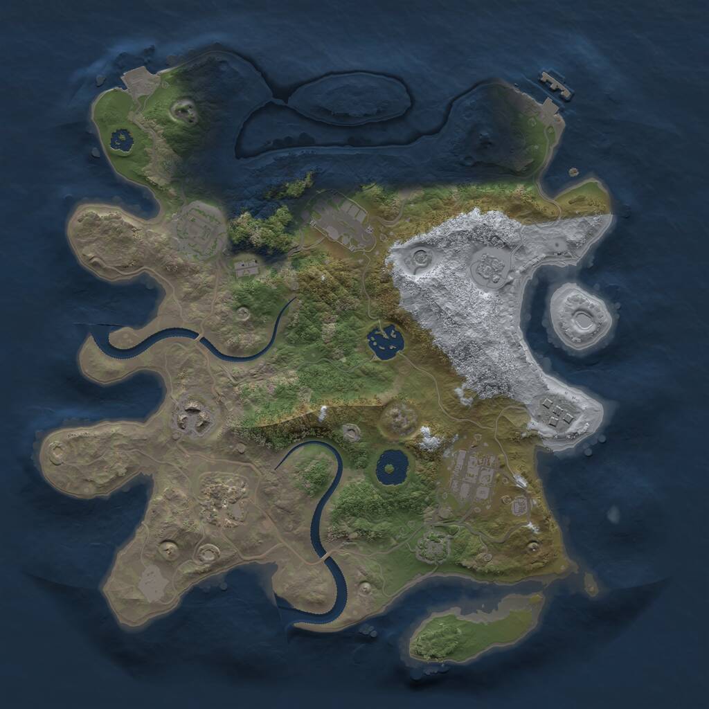 Rust Map: Procedural Map, Size: 3100, Seed: 1100000, 12 Monuments