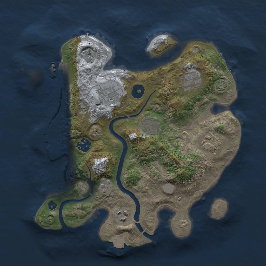 Rust Map: Procedural Map, Size: 3000, Seed: 1476009049, 12 Monuments