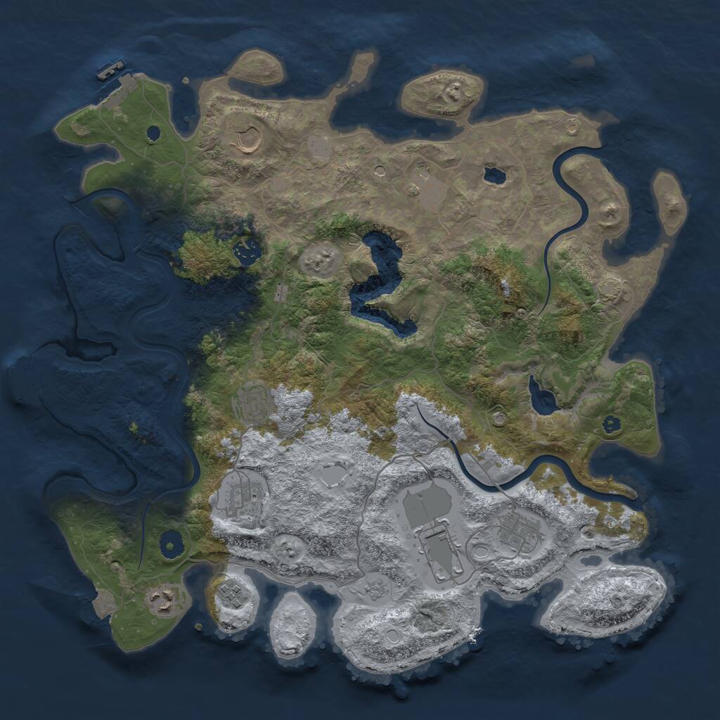 Rust Map: Procedural Map, Size: 4050, Seed: 1730603129, 15 Monuments