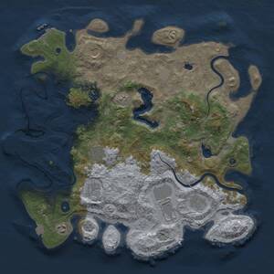 Thumbnail Rust Map: Procedural Map, Size: 4050, Seed: 1730603129, 15 Monuments