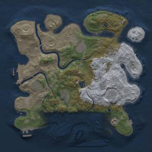 Thumbnail Rust Map: Procedural Map, Size: 3650, Seed: 55392415, 15 Monuments