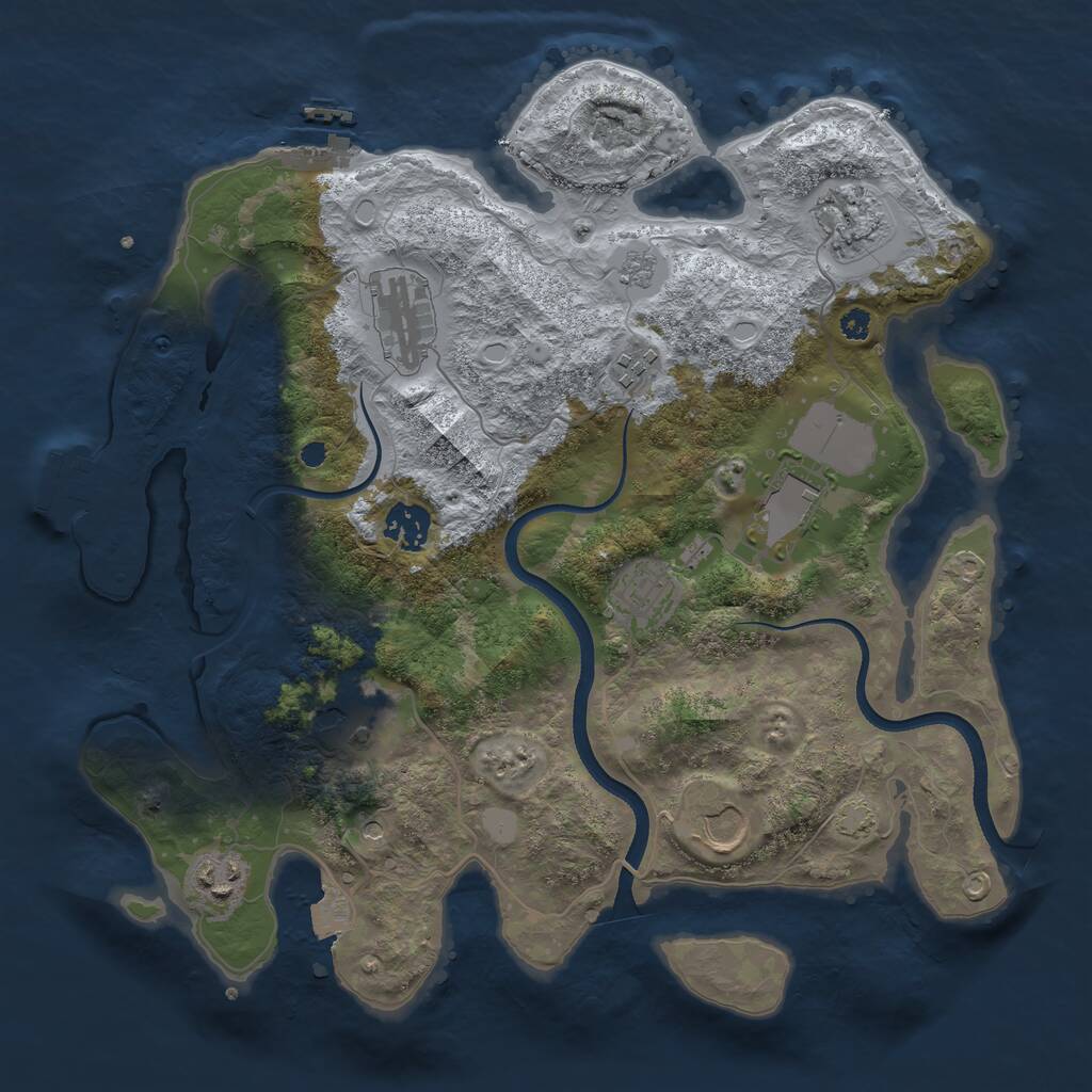 Rust Map: Procedural Map, Size: 3500, Seed: 197942972, 15 Monuments