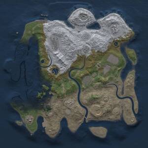 Thumbnail Rust Map: Procedural Map, Size: 3500, Seed: 197942972, 15 Monuments