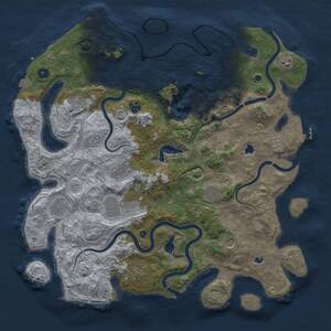 Thumbnail Rust Map: Procedural Map, Size: 4500, Seed: 495965799, 17 Monuments