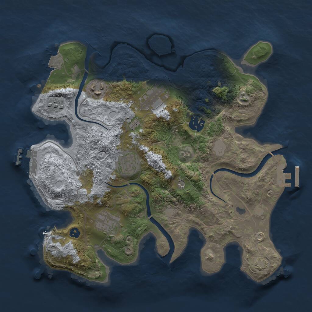 Rust Map: Procedural Map, Size: 3000, Seed: 2095516, 11 Monuments