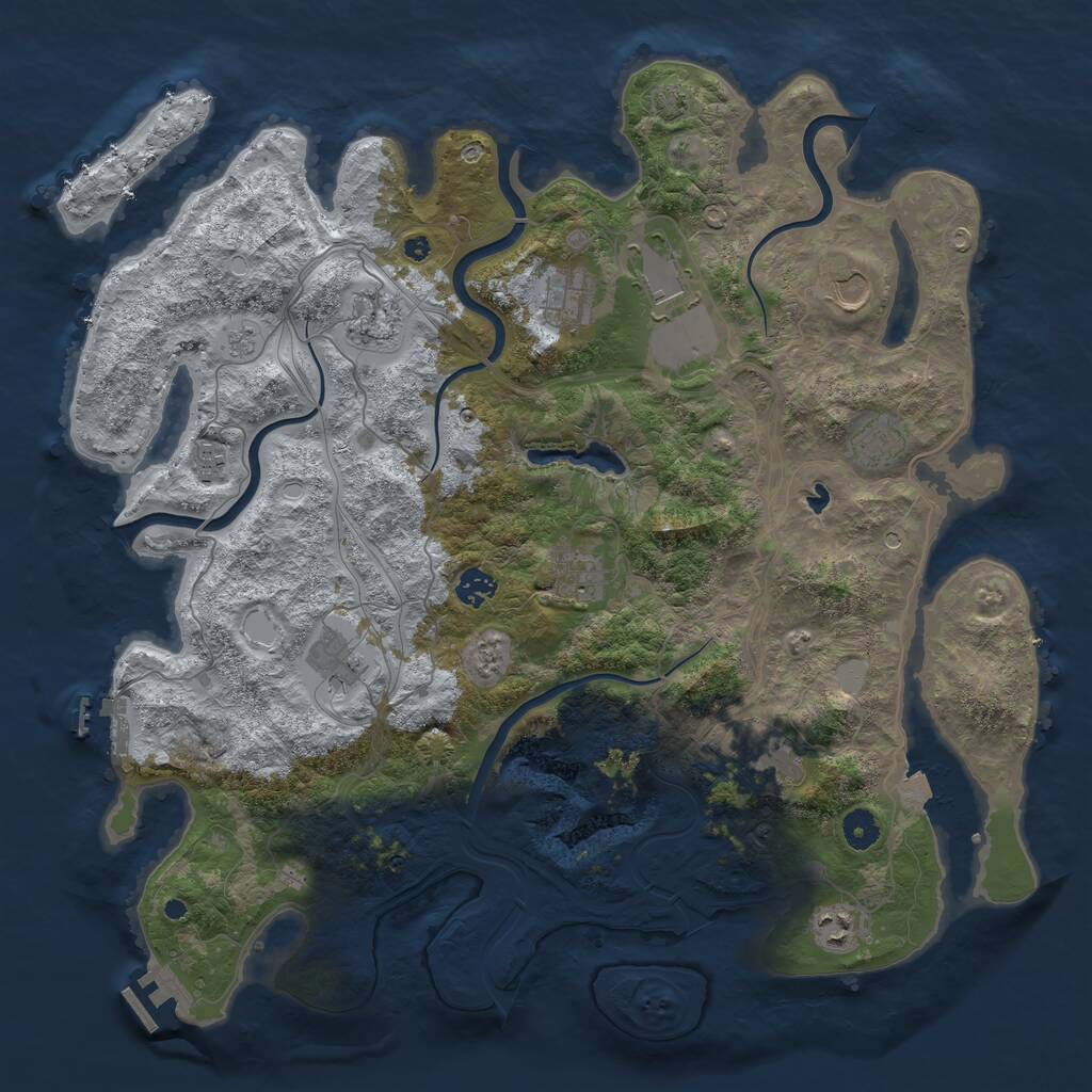 Rust Map: Procedural Map, Size: 4290, Seed: 1269368695, 17 Monuments