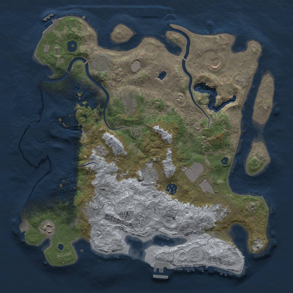Rust Map: Procedural Map, Size: 4000, Seed: 1966972619, 16 Monuments
