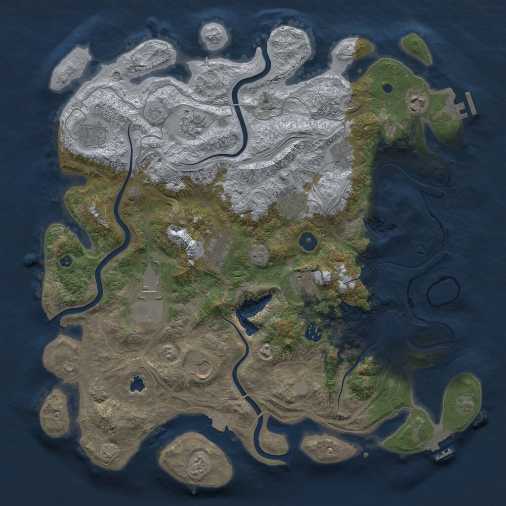 Rust Map: Procedural Map, Size: 4255, Seed: 1542903680, 17 Monuments
