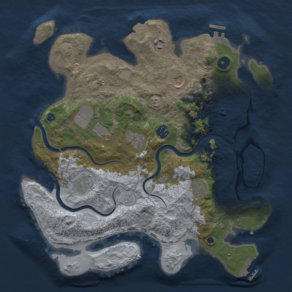 Rust Map: Procedural Map, Size: 3575, Seed: 9679, 15 Monuments