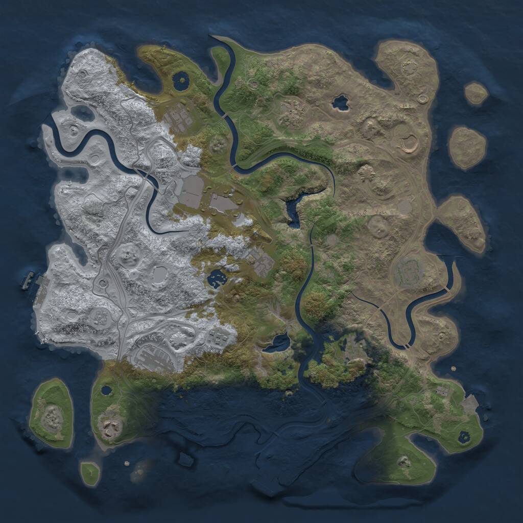 Rust Map: Procedural Map, Size: 4290, Seed: 1750799663, 17 Monuments