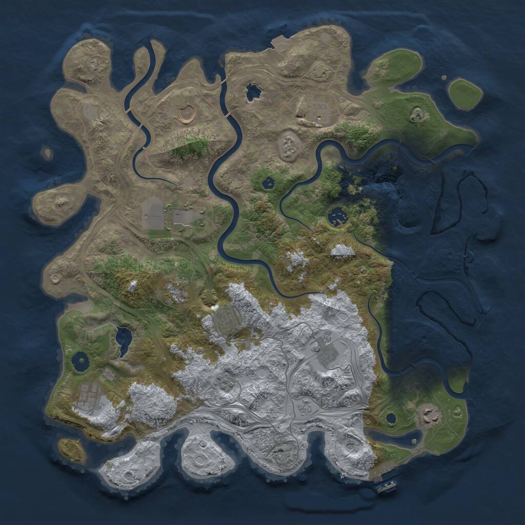 Rust Map: Procedural Map, Size: 4250, Seed: 7348, 16 Monuments