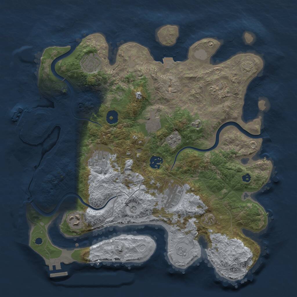 Rust Map: Procedural Map, Size: 3420, Seed: 4206544, 14 Monuments