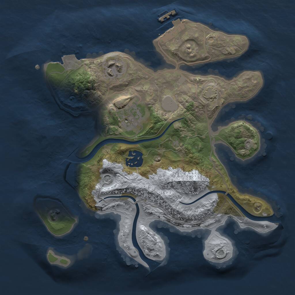 Rust Map: Procedural Map, Size: 2500, Seed: 1385377600, 7 Monuments