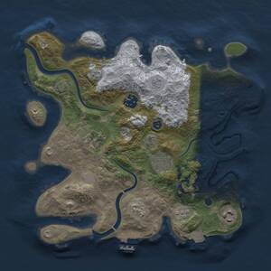 Thumbnail Rust Map: Procedural Map, Size: 3000, Seed: 1122492868, 11 Monuments