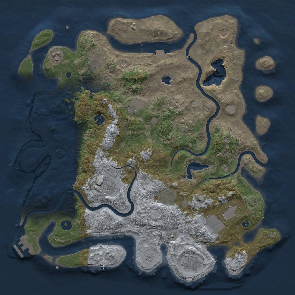 Rust Map: Procedural Map, Size: 4200, Seed: 4206544, 16 Monuments