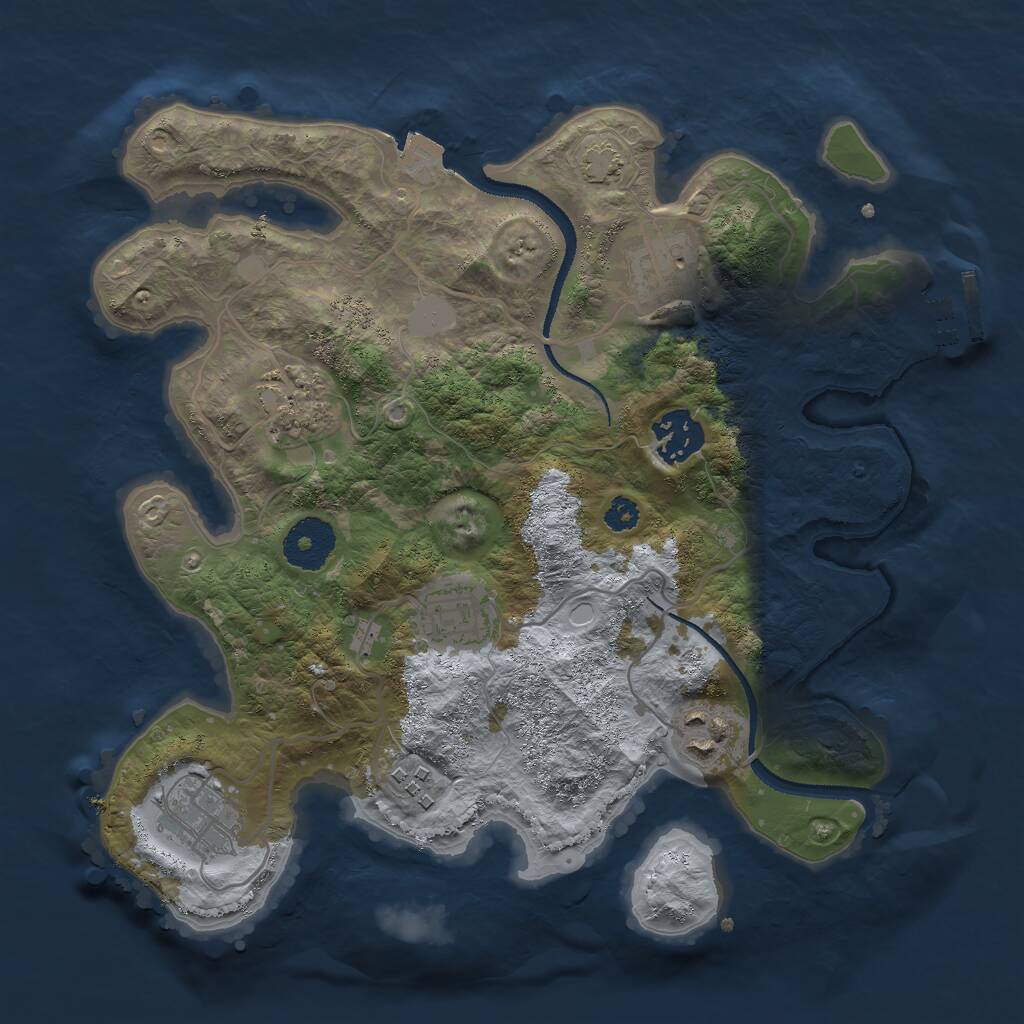 Rust Map: Procedural Map, Size: 3000, Seed: 1810953814, 10 Monuments