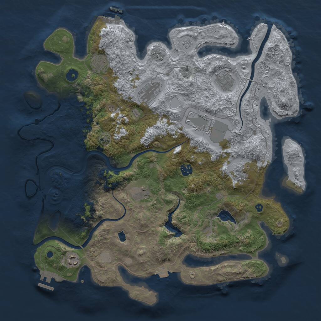 Rust Map: Procedural Map, Size: 4000, Seed: 963891182, 15 Monuments