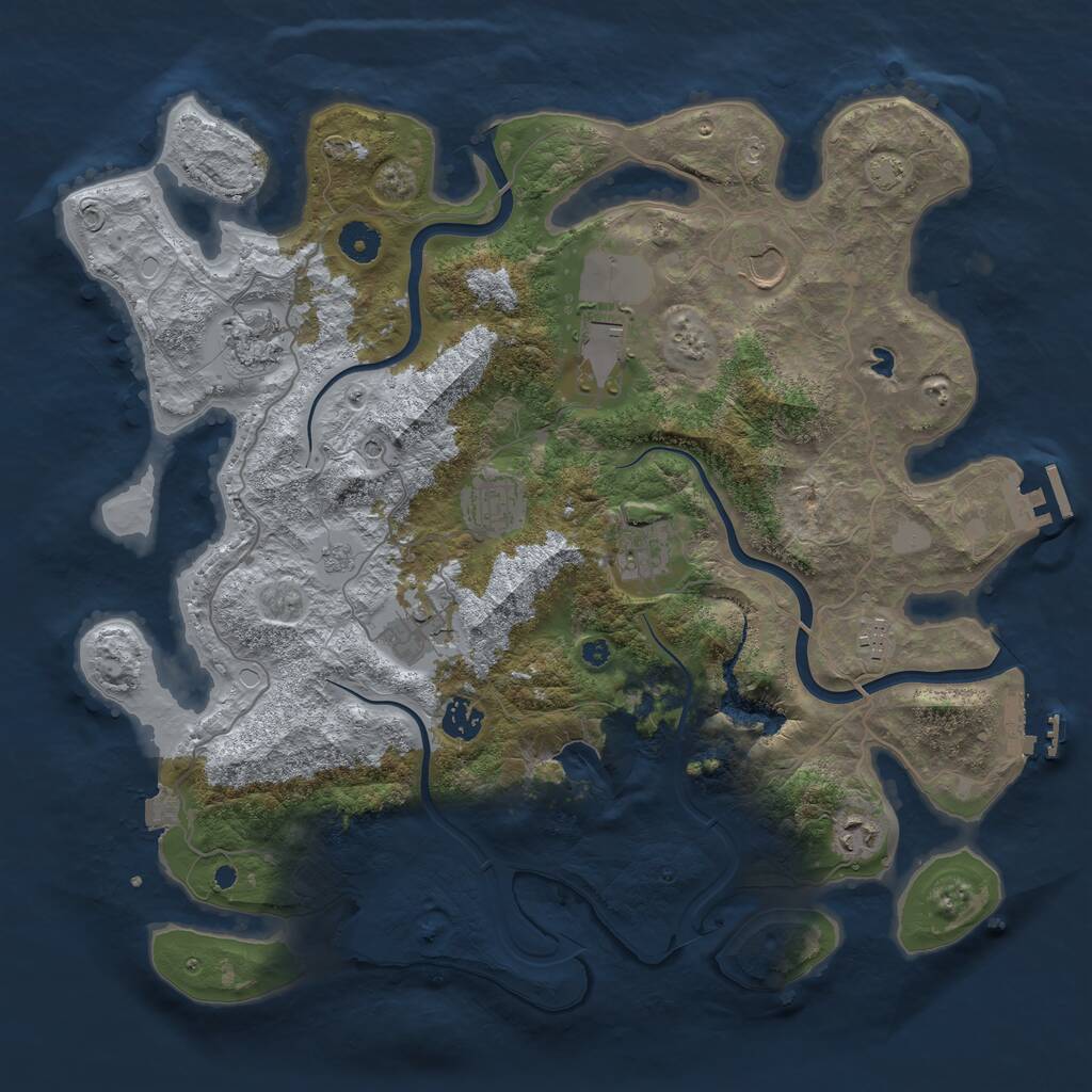 Rust Map: Procedural Map, Size: 4000, Seed: 694160985, 15 Monuments