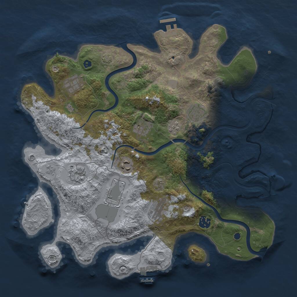 Rust Map: Procedural Map, Size: 3700, Seed: 386386935, 15 Monuments