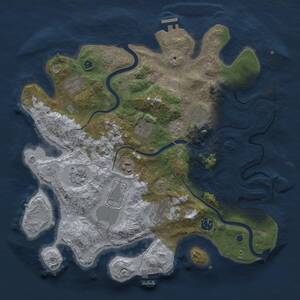 Thumbnail Rust Map: Procedural Map, Size: 3700, Seed: 386386935, 15 Monuments