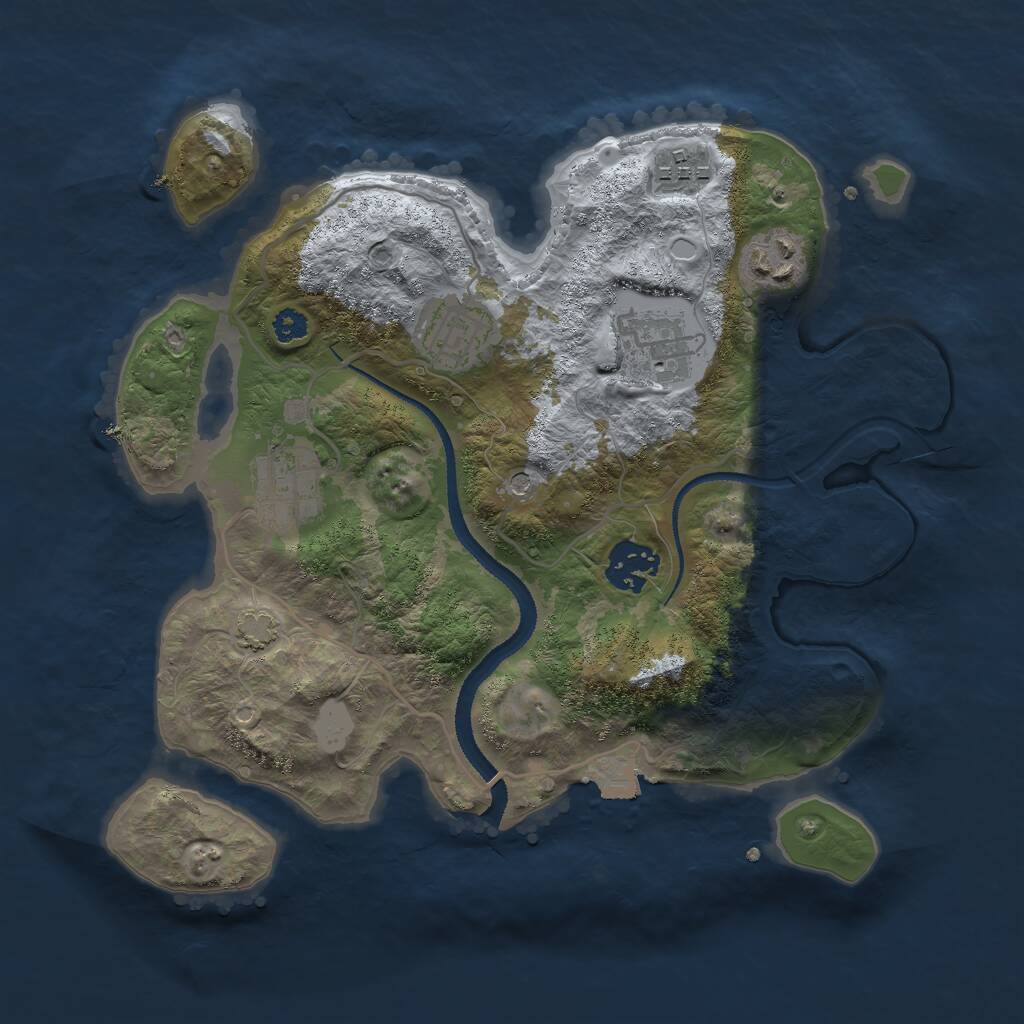 Rust Map: Procedural Map, Size: 3000, Seed: 5835674, 9 Monuments