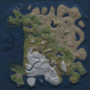 Thumbnail Rust Map: Procedural Map, Size: 4500, Seed: 1813463259, 17 Monuments